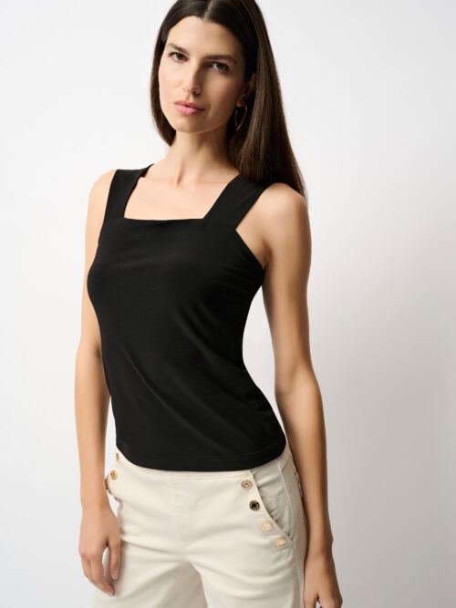 Classic Square Neck Cami Black Ribkoff