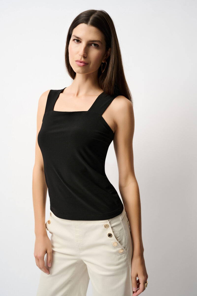 Classic Square Neck Cami Black Ribkoff