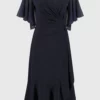 Signature | Silky Chiffon Flowy Wrap Dress Navy Joseph Ribkoff - Bilde 2
