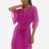 Kjole Chiffon Belted Lilla Joseph Ribkoff - Bilde 2