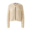 Strikkejakke Striper Beige Oui