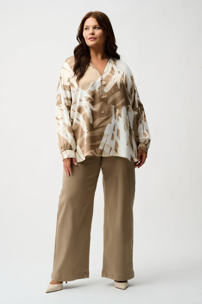 Classic Wide Leg Pull-On Jeans Taupe Joseph Ribkoff - Bilde 7