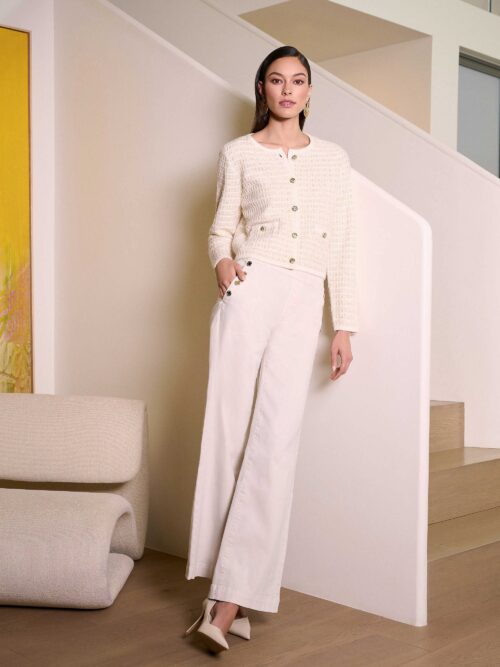 Classic Wide Leg Pull-On Jeans Ecru Joseph Ribkoff