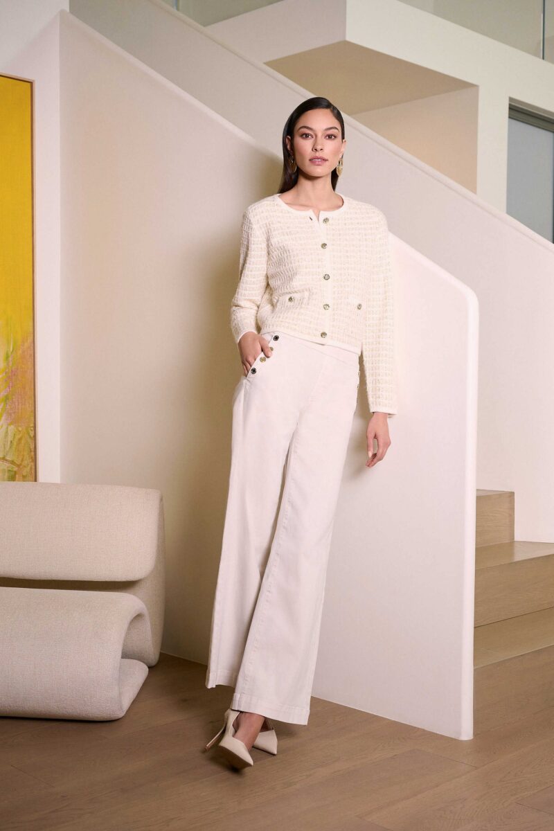 Classic Wide Leg Pull-On Jeans Ecru Joseph Ribkoff