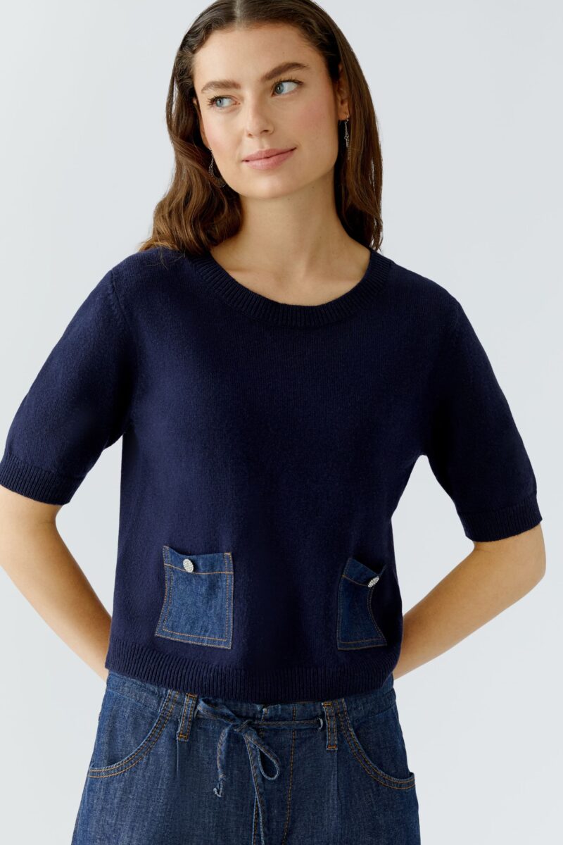 Topp Navy denim Oui - Bilde 4