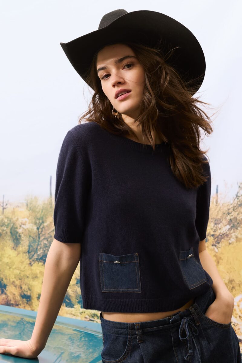 Topp Navy denim Oui