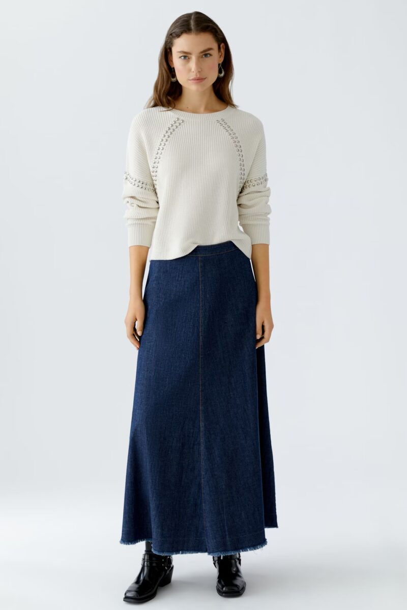 Maxi Skjørt raw denim Oui - Bilde 6