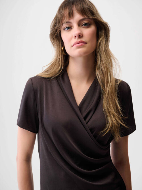 Topp Satin Mocha Joseph Ribkoff