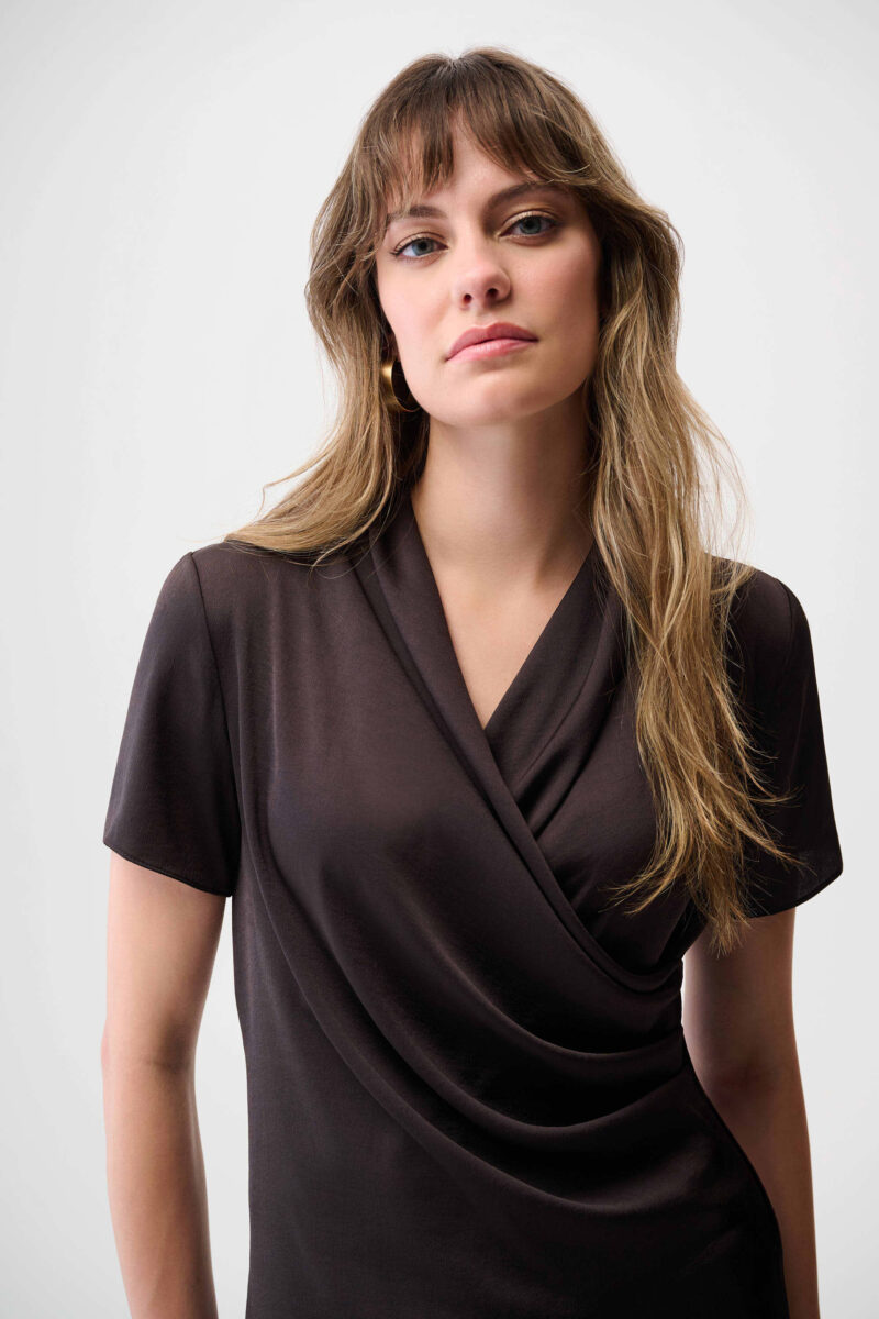 Topp Satin Mocha Joseph Ribkoff