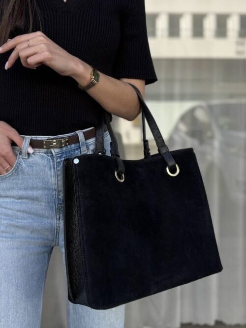 Veske semsket shopper sort