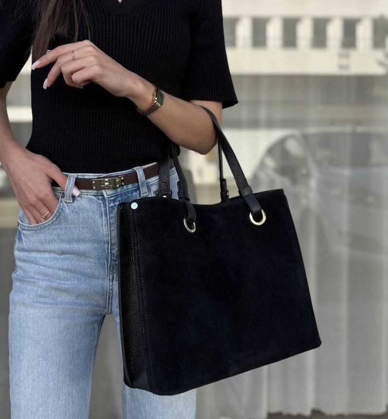 Veske semsket shopper sort