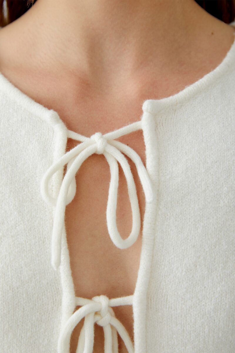 Cardigan Sløyfe Offwhite Oui - Bilde 5