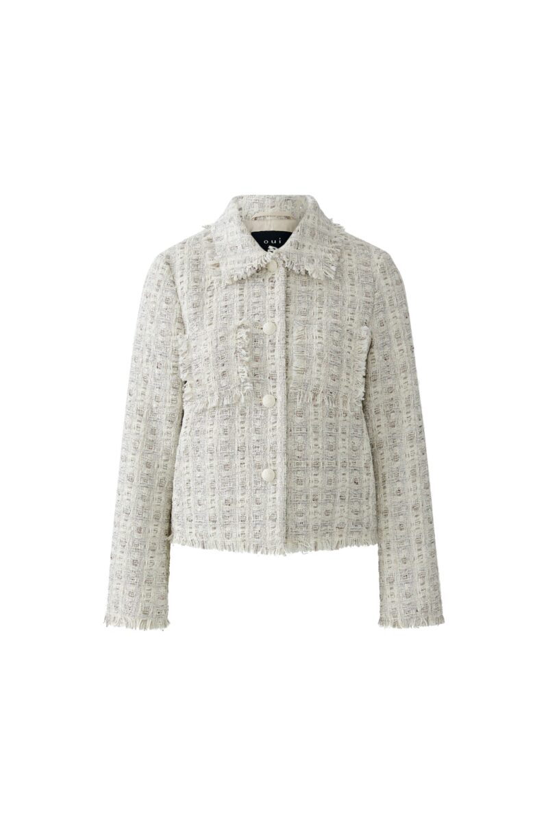 Jakke offwhite brown Oui