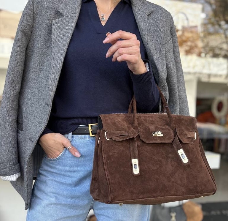 Veske B semsket brown LC