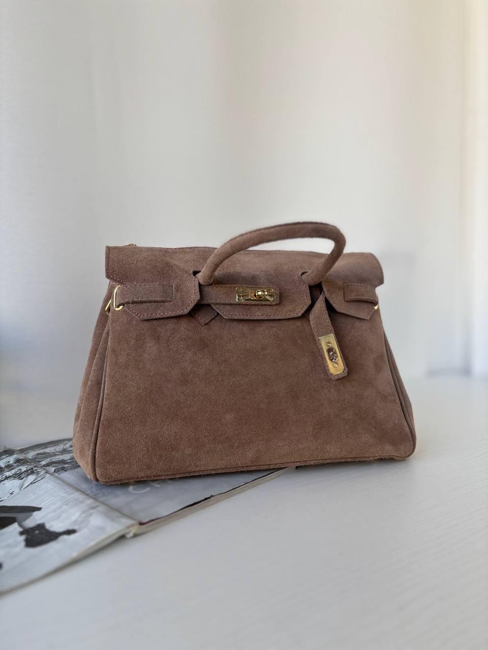 Veske B semsket beige LC