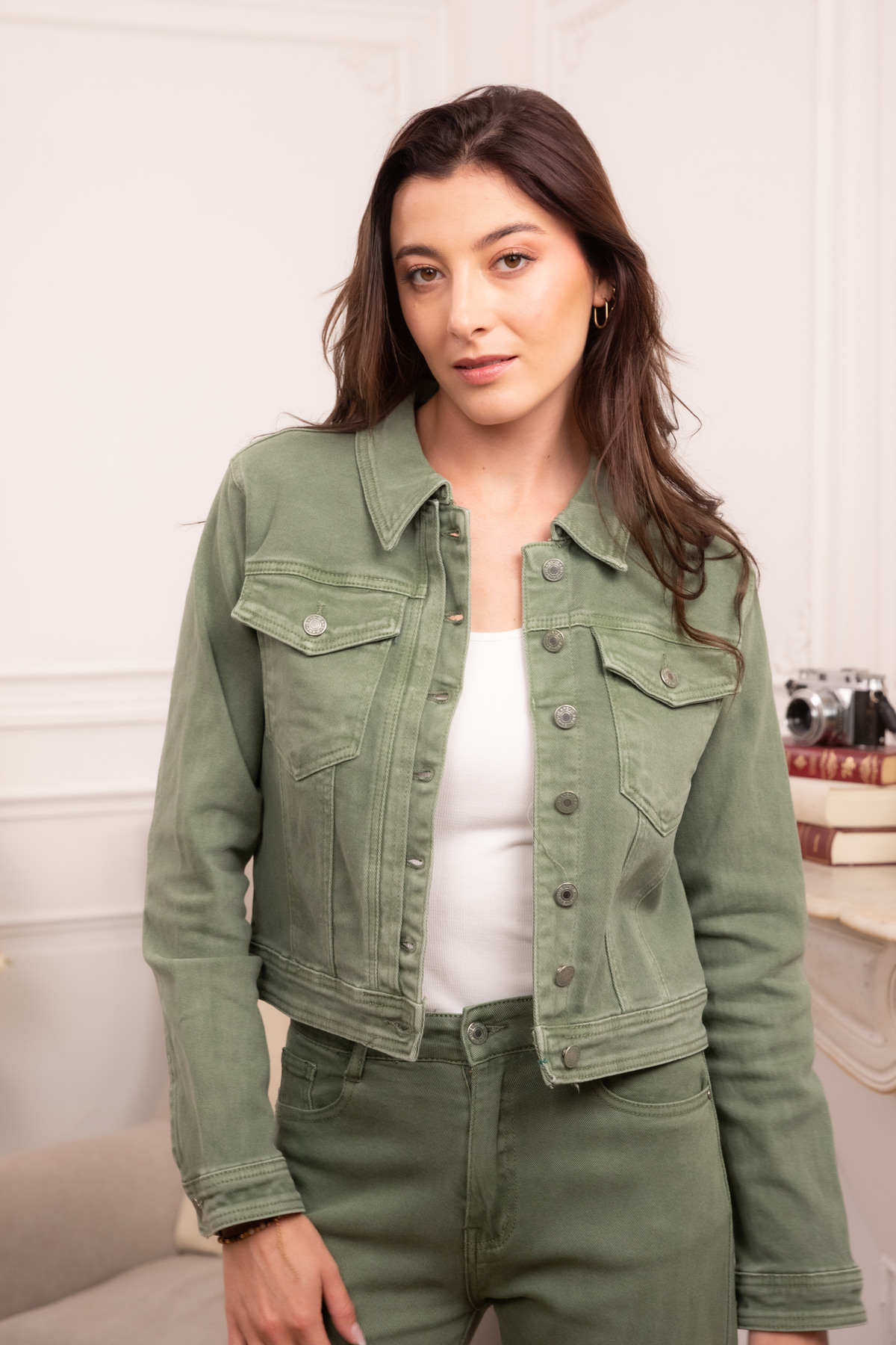 Jeans Jakke Oliven Grønn - Bilde 4