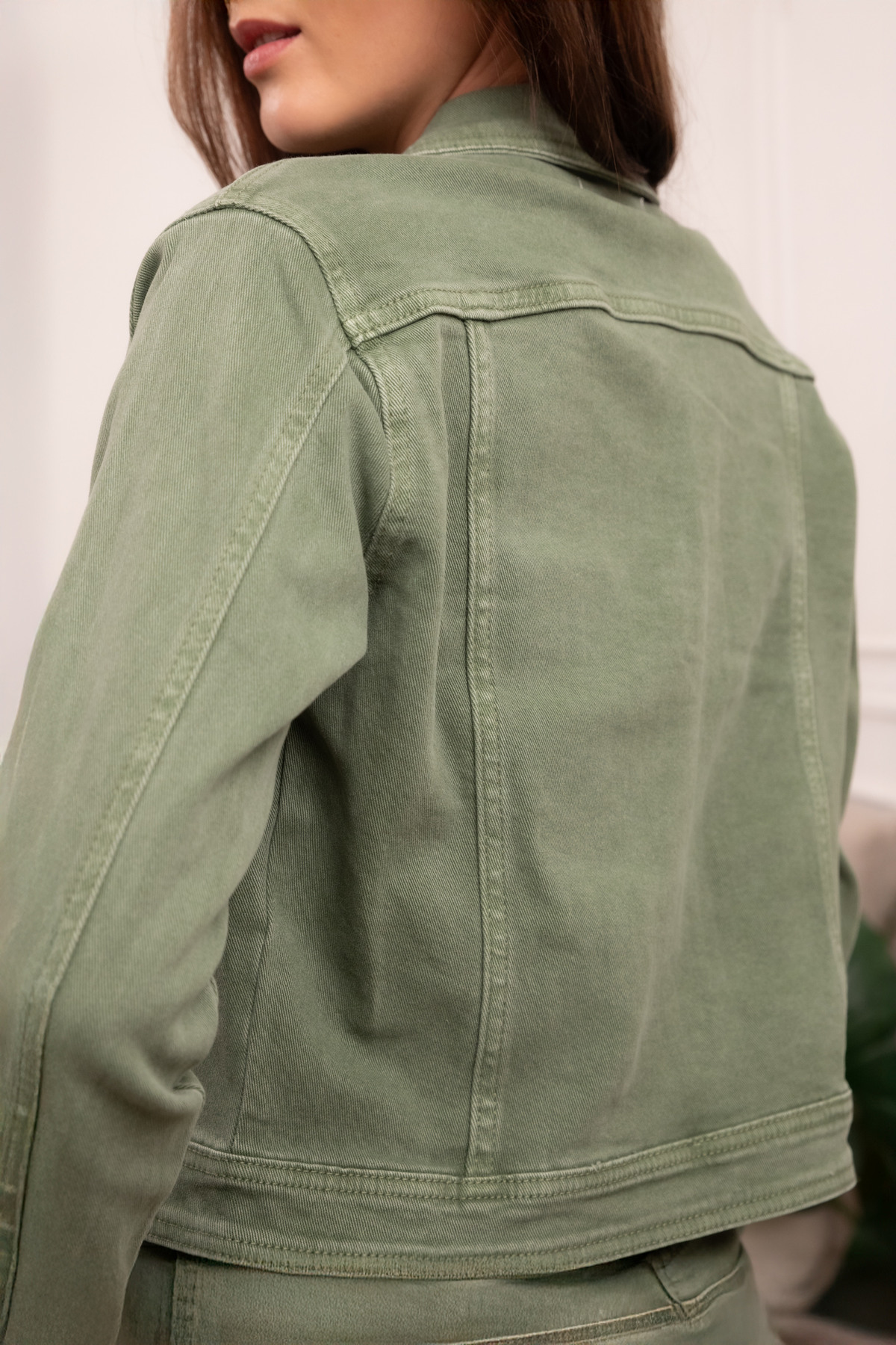 Jeans Jakke Oliven Grønn - Bilde 3