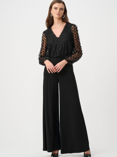 Jumpsuit sort blomster Joseph Ribkoff