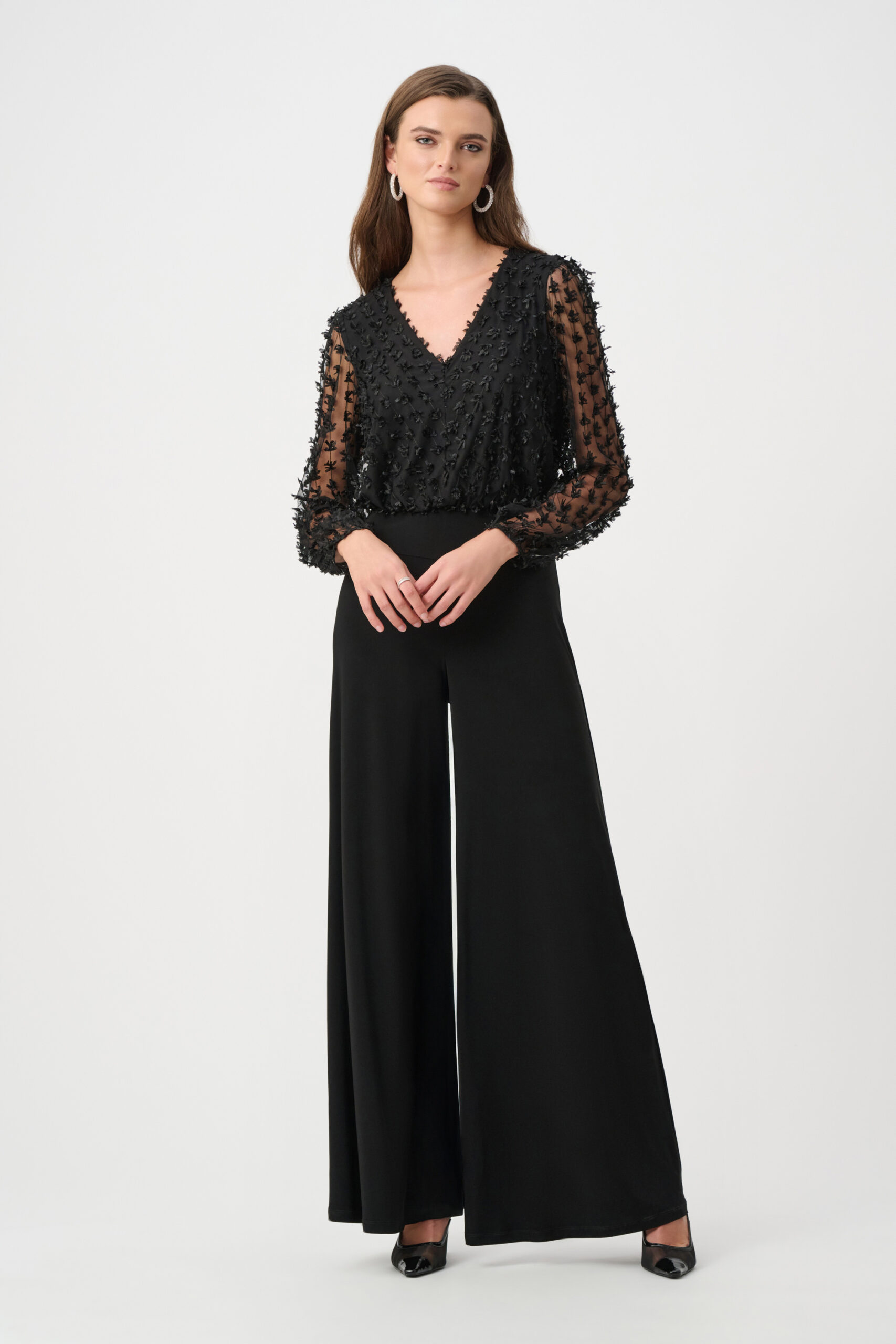 Jumpsuit sort blomster Joseph Ribkoff