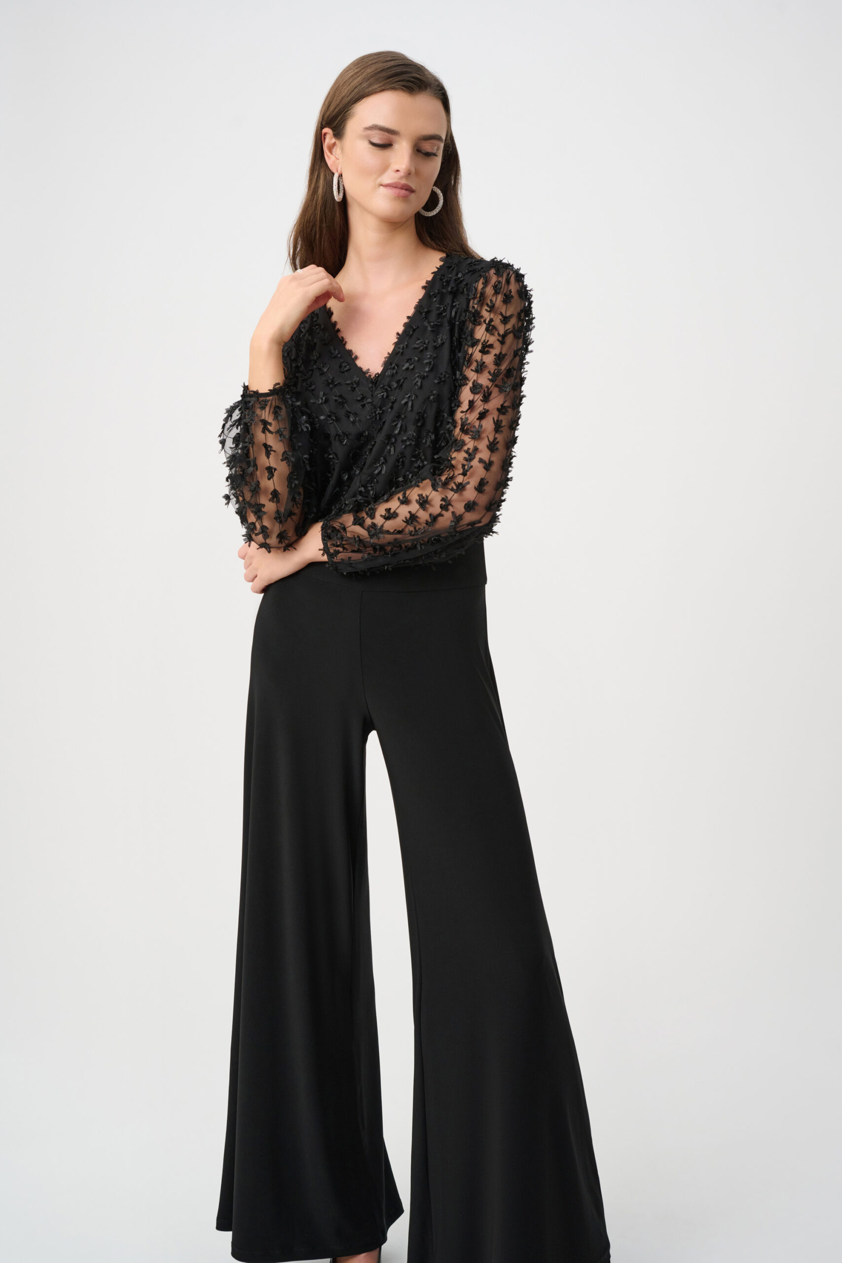 Jumpsuit sort blomster Joseph Ribkoff - Bilde 2