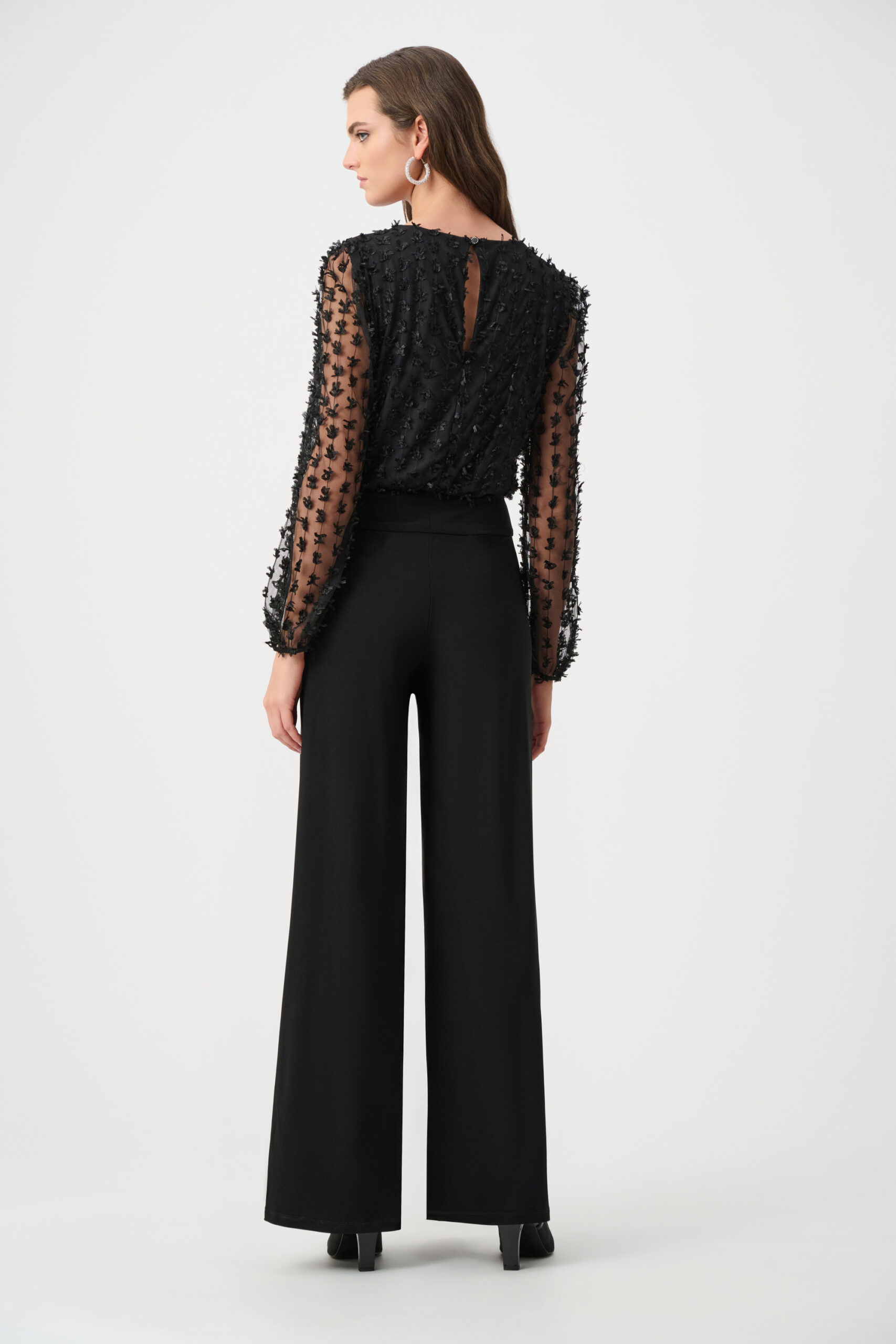 Jumpsuit sort blomster Joseph Ribkoff - Bilde 5