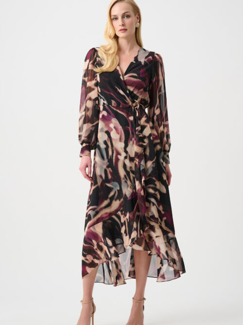 Kjole Chiffon Print Joseph Ribkoff