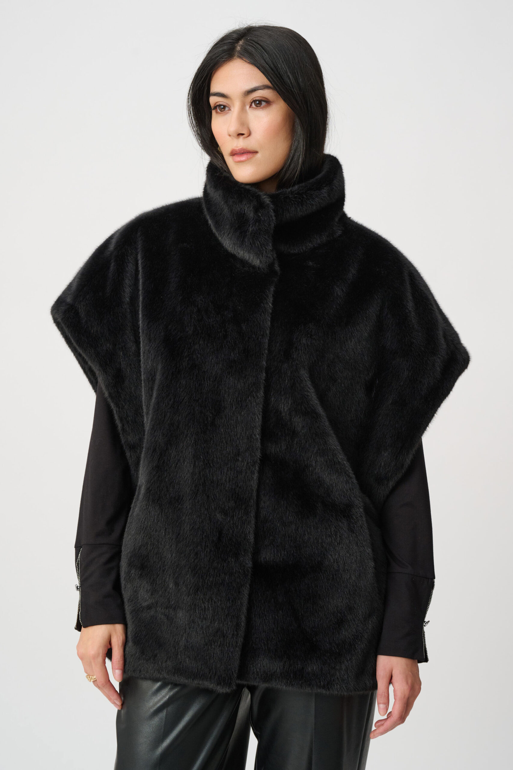 Fuskepels Vest Sort Joseph Ribkoff