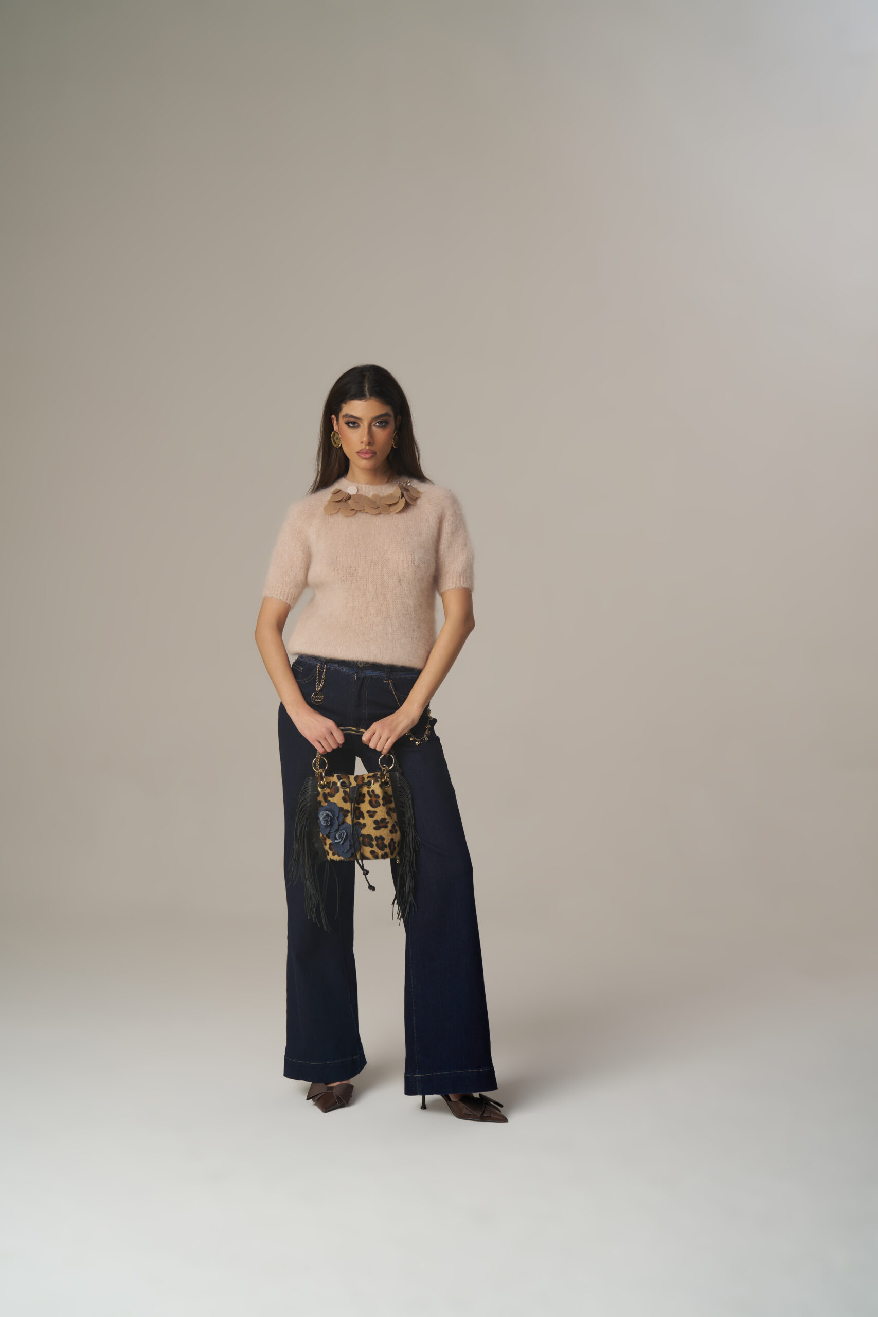 Strikk Beige Paljett PHO Firenze