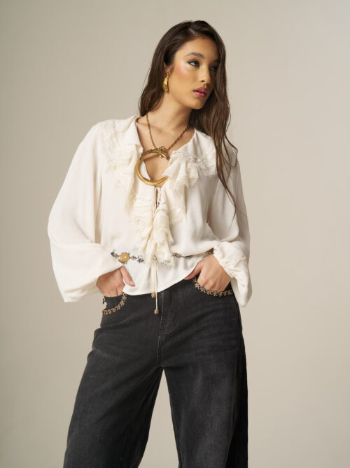 Bluse Volanger Cream PHO Firenze