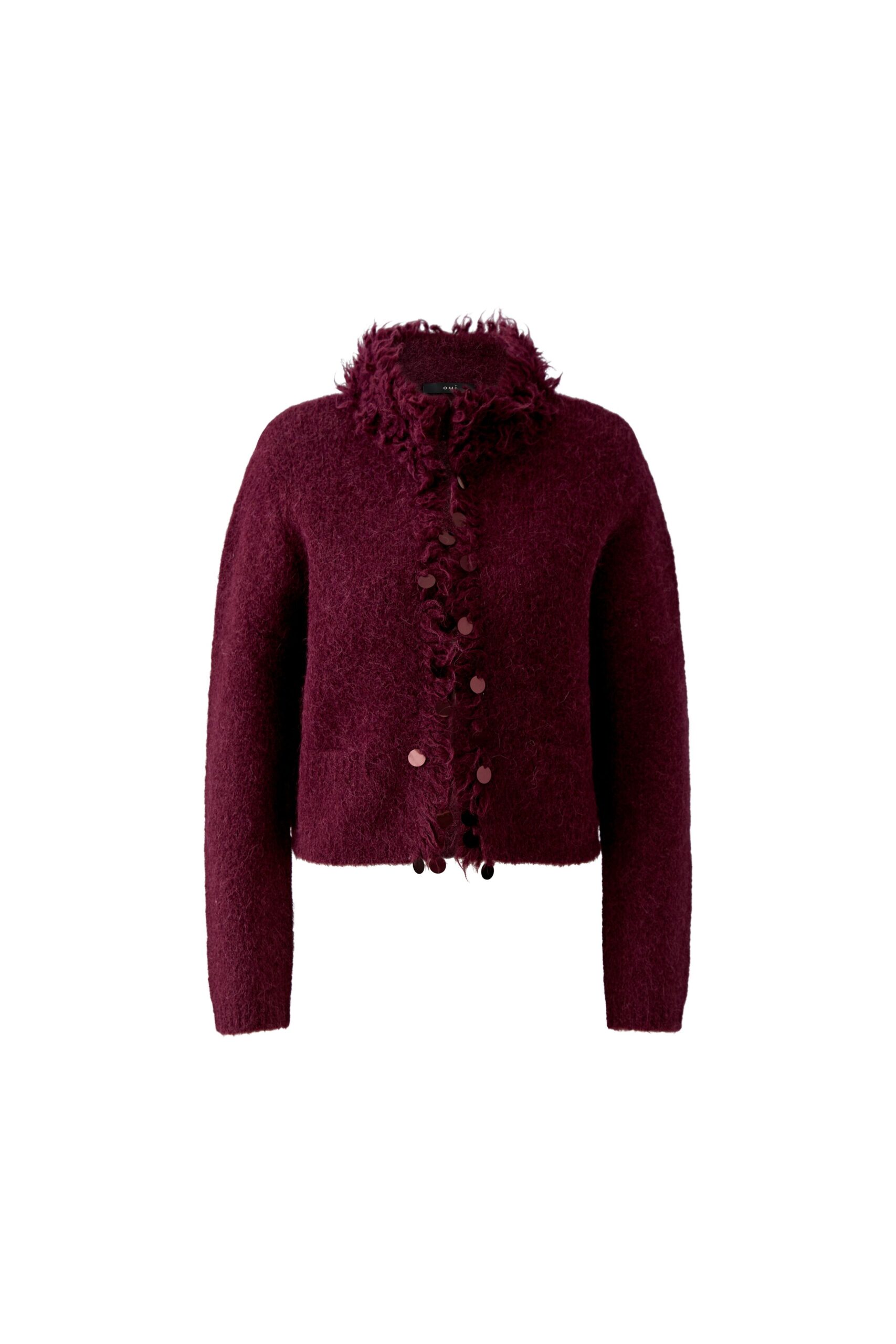 Cardigan Paljett Burgunder Oui - Bilde 9