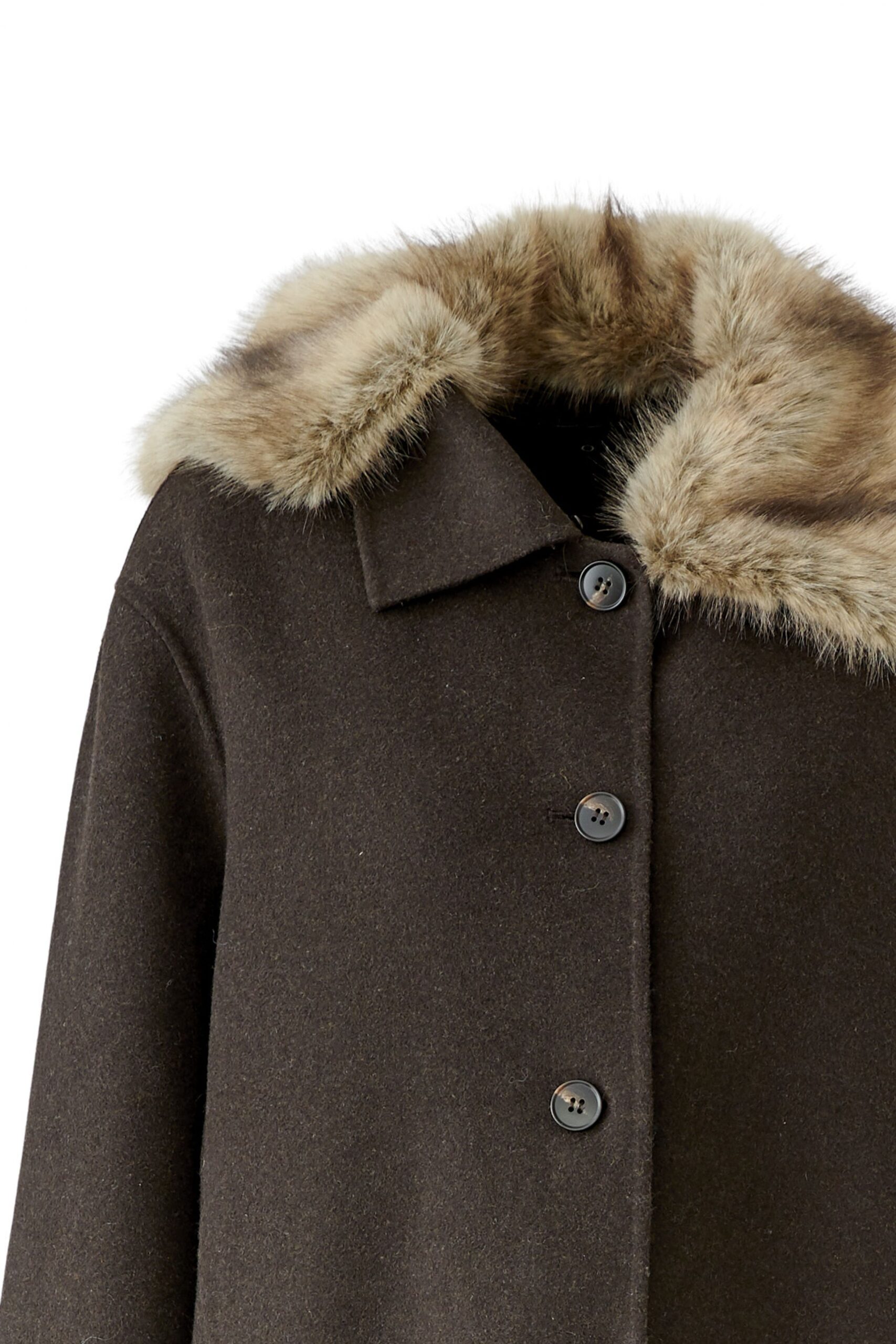 Jakke Chocolate faux fur Oui - Bilde 2