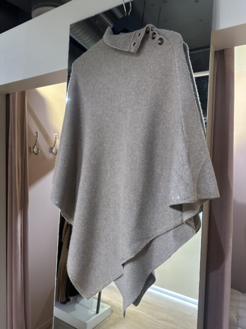 Poncho Ull/Cashmere Taupe