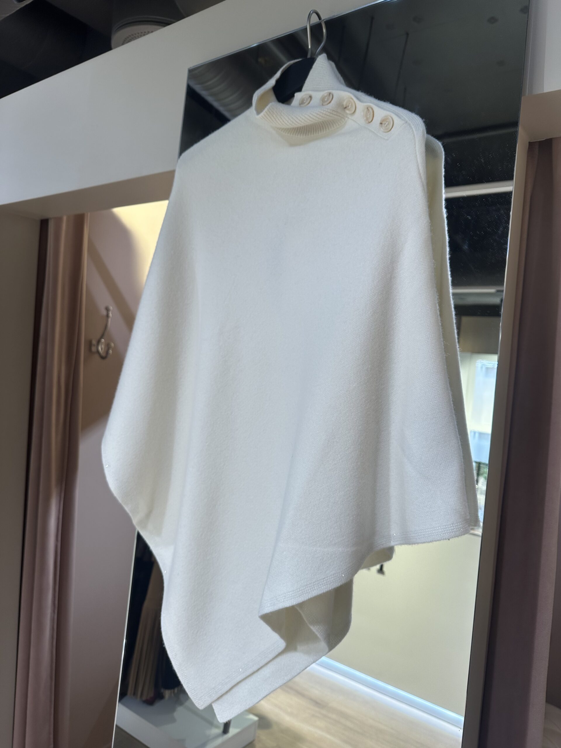 Poncho Ull/Cashmere Offwhite