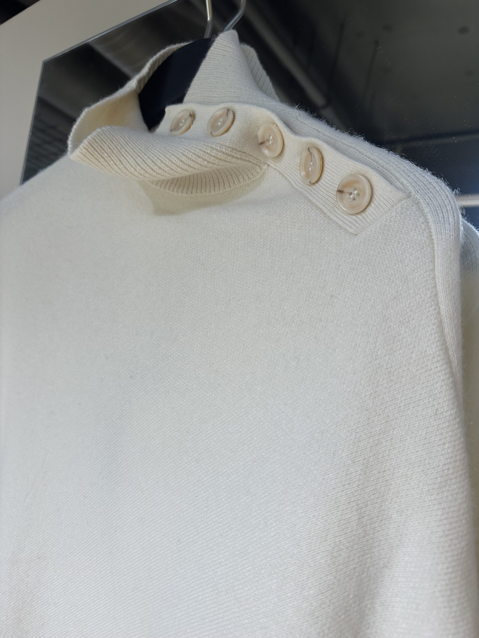 Poncho Ull/Cashmere Offwhite - Bilde 2